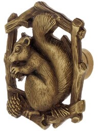 Grey Squirrel Cabinet Knob - Left Hand - 1 5/8" x 1 1/2"